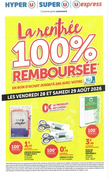 Offre promotionnelle sur la papeterie à Orchamps-Vennes, Orchamps-Vennes, U Express
