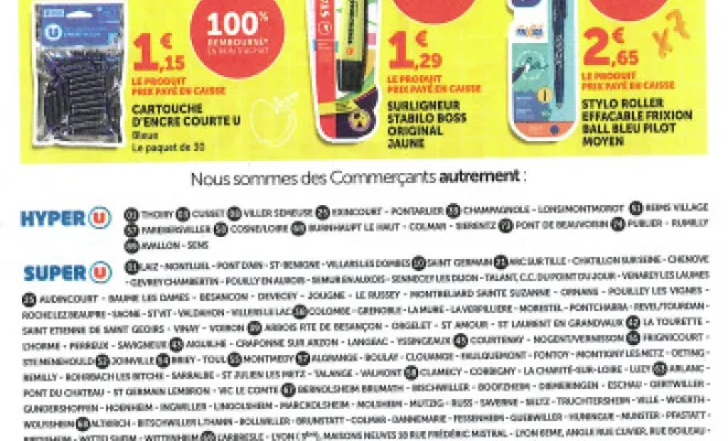 Offre promotionnelle sur la papeterie à Orchamps-Vennes, Orchamps-Vennes, U Express
